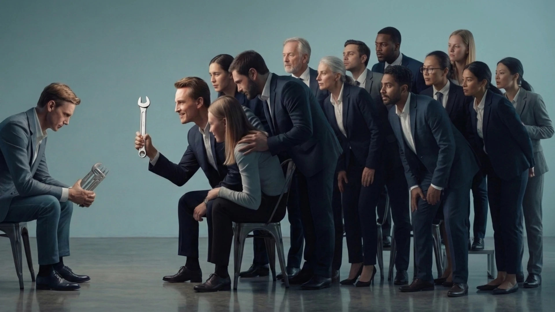 Business professionals in a corporate setting illustrating why great products fail without a go-to-market engine